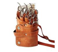 Riñonera con Corte de Pelo Bolsa de tijera for el cabello peluquería con cinturón for hombro para Peluqueros(marrón)