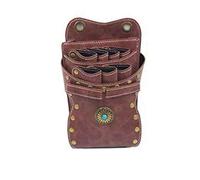 Riñonera con Corte de Pelo Caja de la bolsa tijera cabello peine Peluquería Pelo Scissor Holster Pouch Holder Herramienta para Peluqueros(marrón)