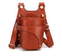 Riñonera con Corte de Pelo Funda for bolsa de almacenamiento herramientas peluquería para Peluqueros(marrón)