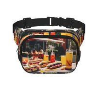 Riñonera con cremallera Hot Dogs and Lemonade, bolsas cruzadas con correa ajustable para correr, ciclismo, Black, Talla única