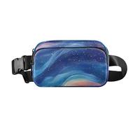 Riñonera con cremallera resistente al agua para mujeres, hombres, adolescentes, color rosa y azul real, Beauty Pink Royal Blue Rainbow, 1 size