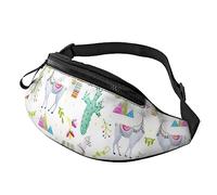 Riñonera con diseño de alpaca, llama, cactus, bandera de montaña, para correr, senderismo, viajes, entrenamiento, pasear al perro, deportes, pesca, riñonera, Black, Talla única
