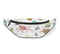 Riñonera con diseño de animales oceánicos, para hombres, mujeres, niños, niñas, niños, plantas, deportes, senderismo, correr, bolsa de cinturón, color, M, Organizador de bolsas