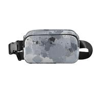 Riñonera con diseño de arte abstracto con diseño de salpicaduras de tinta gris, para hombres y mujeres, resistente al agua, con correa ajustable para viajes, gimnasio y trabajo