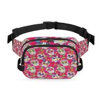 Riñonera con diseño de calavera de azúcar para mujeres, hombres, niñas, niños, correr, deportes, senderismo, bolsa de cinturón, color, XL, Organizador de bolsas