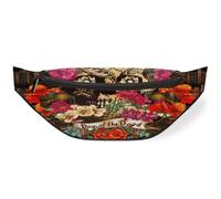 Riñonera con diseño de calavera de flores para hombres, mujeres, niños, niñas, niños, riñoneras deportivas, senderismo, correr, riñonera, color, M, Organizador de bolsas