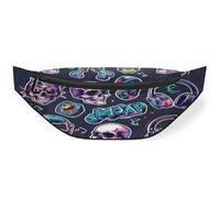 Riñonera con diseño de calavera Rocknroll para hombres, mujeres, niños, niñas, niños, riñoneras deportivas, senderismo, correr, riñoneras, color, M, Organizador de bolsas