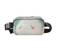 Riñonera con diseño de caracol en una roca con diseño de flor para mujeres, hombres, adolescentes, gran capacidad, Lindo en forma de nube, 1 size