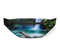 Riñonera con diseño de cascada en la selva tropical para hombres, mujeres, niños y niñas, riñonera tropical, deportiva, senderismo, correr, riñonera, color, M, Organizador de bolsas