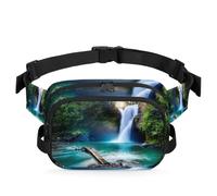 Riñonera con diseño de cascada en la selva tropical para mujeres, hombres, niñas, niños, riñonera tropical, correr, deporte, senderismo, bolsa de cinturón, color, XL, Organizador de bolsas