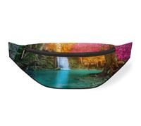 Riñonera con diseño de cascada, otoño, selva, paisaje, riñonera para hombres, mujeres, niños, niñas, niños, riñoneras de otoño, deportes, senderismo, correr, bolsa de cinturón, color, M, Organizador