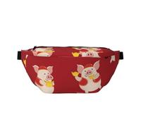 Riñonera con diseño de cerdo y oro para dinero, bolsa cruzada para hombres y mujeres, al aire libre, deportes, senderismo, viajes, multicolor, Talla única, Mochila de senderismo