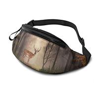 Riñonera con diseño de ciervo en el bosque, riñonera ajustable para viajar, correr, ciclismo, riñonera, imagen