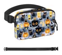 Riñonera con diseño de dibujos animados Halloween-485 para hombres y mujeres, riñonera con correa ajustable, bolsa cruzada de moda para viajes, al aire libre, correr, senderismo, Multicolor 10