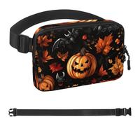 Riñonera con diseño de dibujos animados Halloween-485 para hombres y mujeres, riñonera con correa ajustable, bolsa cruzada de moda para viajes, al aire libre, correr, senderismo, Multicolor 02