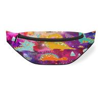 Riñonera con diseño de dinosaurio para mujeres, hombres, niñas y niños, riñonera de galaxia Nebul Galaxy, riñonera, bolsa de cinturón para viajes, deportes, correr, color, M