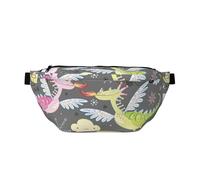 Riñonera con diseño de dinosaurios voladores para hombres y mujeres, bolsa cruzada para exteriores, deportes, senderismo, viajes, multicolor, Talla única, Mochila de senderismo