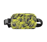 Riñonera con diseño de elefantes amarillos para mujeres y hombres, bolsa de pecho de gran capacidad con correa ajustable para viajes, gimnasio, trabajo