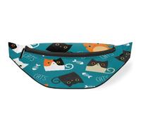 Riñonera con diseño de gatos, animales, para mujeres, hombres, niñas, niños, gatos, bonita riñonera, riñonera, bolsa de cinturón para viajes, deportes, correr, color, M