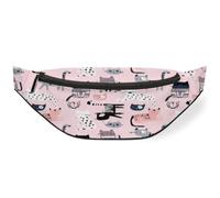 Riñonera con diseño de gatos y mascotas, para mujeres, hombres, niñas, niños, coloridos, divertidos, gatos, riñoneras, riñoneras, bolsa de cinturón para viajes, deportes, correr, color, M