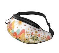 Riñonera con diseño de girasoles, diseño floral, estilo vintage, indie, bohemio, manos libres, para fotógrafos al aire libre, 14 x 35 cm, A5, Talla única