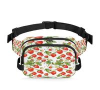 Riñonera con diseño de hojas de fresa para mujeres, hombres, niñas y niños, riñonera con flores tropicales, para correr, deportes, senderismo, bolsa de cinturón, color, XL, Organizador de bolsas