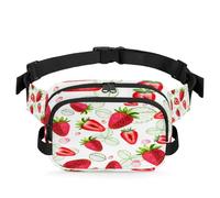 Riñonera con diseño de hojas de fresa para mujeres, hombres, niñas y niños, riñonera de fresa de primavera, correr, deportes, senderismo, bolsa de cinturón, color, XL, Organizador de bolsas