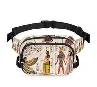 Riñonera con diseño de jeroglíficos egipcios Dioses, multifunción, para viajes, deportes, correr, riñonera egipcia, riñonera para mujeres, hombres, niñas y niños, color, XL, Organizador de bolsas