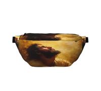 Riñonera con diseño de Jesús Mirando hacia Arriba para Mujer y Hombre, Bolso Bandolera con diseño religioso de la Iglesia de Cristo para Deportes, Viajes, Senderismo, Correr y Trotar.