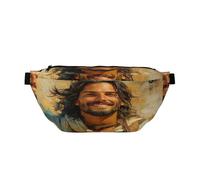 Riñonera con diseño de Jesús Mirando hacia Arriba para Mujer y Hombre, Bolso Bandolera con diseño religioso de la Iglesia de Cristo para Deportes, Viajes, Senderismo, Correr y Trotar.