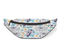 Riñonera con diseño de koala con diseño de osos lindos para mujeres, hombres, niñas, niños, koala, floral, riñonera, bolsa de cinturón para viajes, deportes, correr, color, M