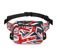 Riñonera con Diseño de la Bandera del Reino Unido para Mujeres, Hombres, Niñas y Niños, Riñonera Infantil, para Correr, Deportes, Senderismo, Bolsa de Cinturón, Color, XL
