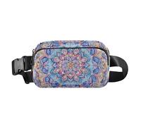 Riñonera con diseño de mandala centrado, diseño de bufanda de seda, elegante riñonera para mujeres y hombres, resistente al agua, Bohemia vintage, 1 size