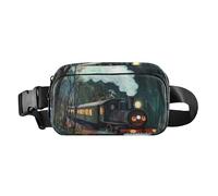 Riñonera con diseño de mandala centrado, diseño de bufanda de seda, elegante riñonera para mujeres y hombres, resistente al agua, Train Dark Personalizado, 1 size
