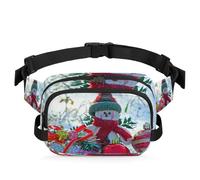 Riñonera con diseño de muñeco de nieve de Feliz Navidad para mujeres, hombres, niñas y niños, riñonera para correr, deportes, senderismo, bolsa de cinturón, color, XL, Organizador de bolsas