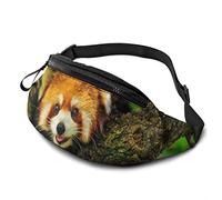 Riñonera con diseño de panda rojo trepa un árbol, riñonera ajustable para viajar, correr, ciclismo, riñonera, imagen