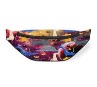 Riñonera con diseño de planeta de dinosaurio galaxia para mujeres, hombres, niñas, niños, niños, estampado de dinosaurios, riñoneras, bolsa de cinturón para viajes, deportes y correr, color, M