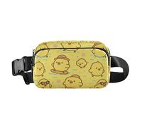 Riñonera con diseño de pollitos amarillos para mujer, correa ajustable, mini riñonera para entrenamiento y correr