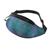 Riñonera con diseño de sirena, color verde azulado, para correr, senderismo, viajes, entrenamiento, pasear al perro, deportes, pesca, riñonera, Black, Talla única