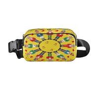 Riñonera con diseño de soldados cascanueces de dibujos animados, color amarillo, elegante, para pequeños empresarios, gran capacidad, con correa ajustable para entrenamiento, correr, senderismo, bulto