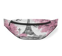 Riñonera con diseño de torre Eiffel de otoño en acuarela para hombres, mujeres, niños, niñas, niños, riñoneras deportivas, senderismo, correr, bolsa de cinturón, color, M, Organizador de bolsas