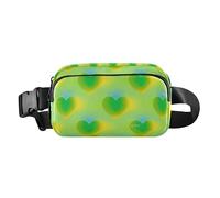 Riñonera con diseño degradado amarillo y verde para San Valentín, para hombres y mujeres, mini bolso de cuerpo de croose con correa ajustable para ir de compras, deportes, trabajo