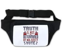 Riñonera con eslogan electoral "Truth is not Determined by Majority Vote Election", color blanco, White, Talla única