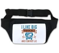 Riñonera con eslogan "I Like Big Trucks and I Can Not Lie Trucker", color blanco, White, Talla única
