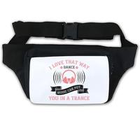 Riñonera con eslogan «I Love That Way Dance Music can Put You in a Trance EDM Rave, color blanco, White, Talla única