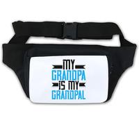 Riñonera con eslogan My Grandpa is My Grandpal, color blanco, White, Talla única