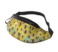 Riñonera con estampado de abeja para viajes, senderismo, ciclismo y correr, festivales, almacenamiento de equipo, paquete unisex