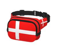 Riñonera con estampado de bandera danesa de Dinamarca para hombres y mujeres con cinturón ajustable para entrenar al aire libre