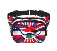Riñonera con estampado de bandera de Costa Rica para mujeres y hombres, riñonera con correa ajustable para viajes, senderismo, ciclismo