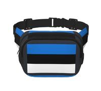 Riñonera con estampado de bandera de Estonia para mujer, riñonera para uso diario, viajes, al aire libre, correr, caza, para adultos, Negro -, Talla única